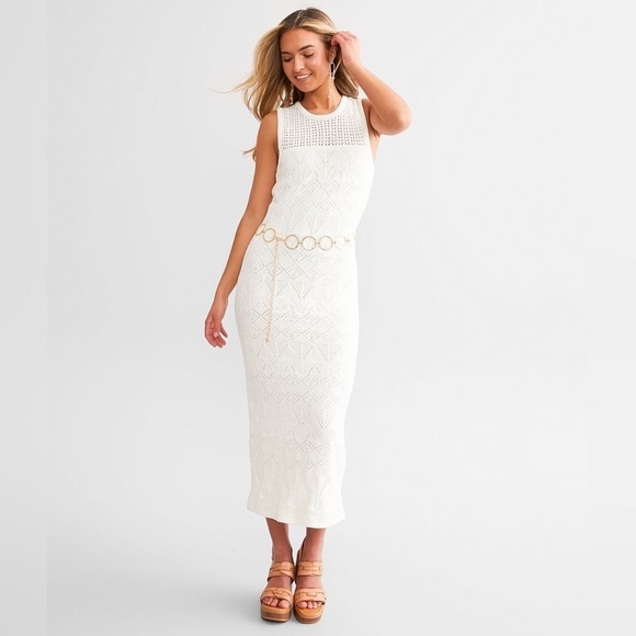 NWT Z Supply Mallorca Crochet Midi Dress White Size L - Picture 2 of 10